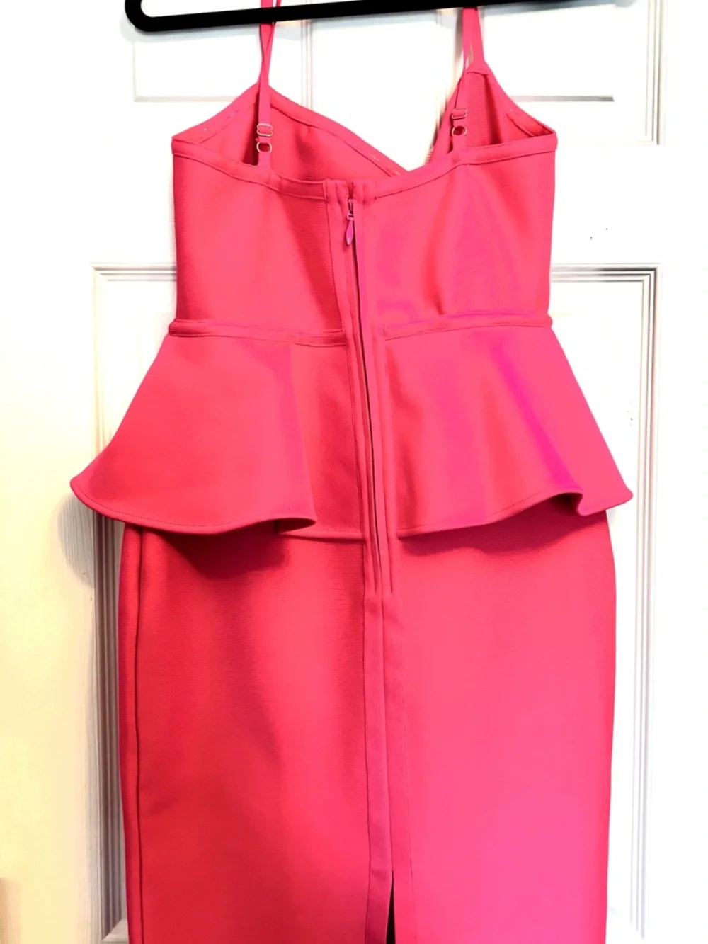 Express X Bebe Sweetheart Bandage Peplum Midi Dress - Picture 5 of 6